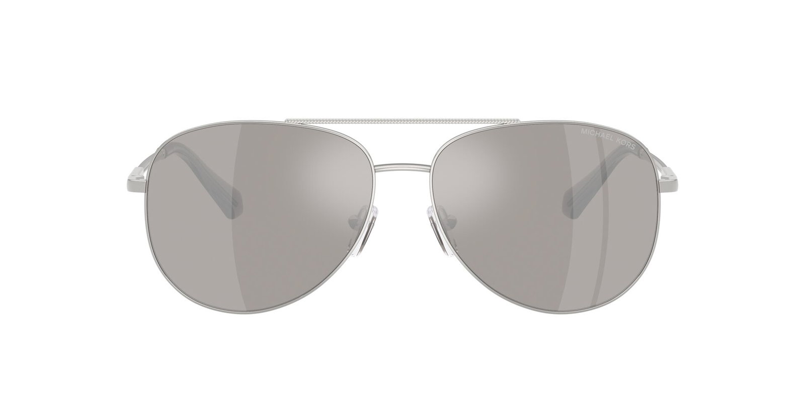Auf diesem Bild sehen Sie die Sonnenbrille 0MK1172 von Michael Kors in Silber.